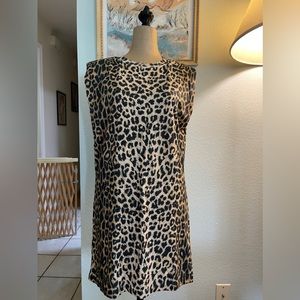 (NWT) All Saints Coni Tank Leopard Yellow Dress